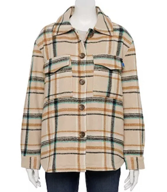 Hurley Brown Black Blue Plaid Shacket Jacket Size XLarge eBay
