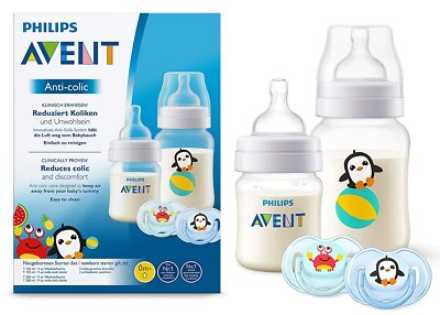 Philips Avent 2 Flaschen 2 Schnuller Neugeboren Gift Set Baby Anti-Colic 805/01