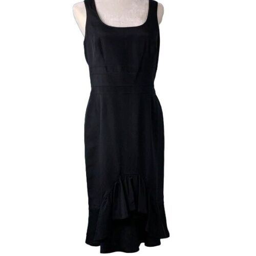 Eccoci Black Silk Sleeveless Sheath Dress 6 Black… - image 1