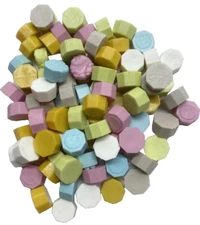Pretty Pastels (pinks, grns, white, blue) Sealing Wax Bead Mix, approx 250 beads