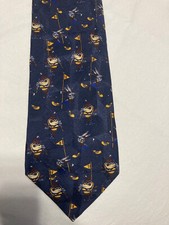 Looney Tunes Mania "Bugs Bunny, Tasmanian Devil, Playing Golf" Tie 100 Silk