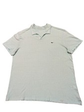 VINEYARD VINES POLO SHIRT SIZE LARGE MEN LINEN COTTON BLEND LIGHT BLUE GREEN