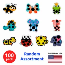 100 PCS Forehead Flexible Reusable Fever Strip Kid's Cartoon Thermometer