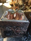 Turkish Arabic Copper Hot Sand Coffee Maker Coffee Heater Brewer +2 Coffee Pots 