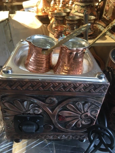 Turkish Arabic Copper Hot Sand Coffee Maker Coffee Heater Brewer +2 Coffee Pots