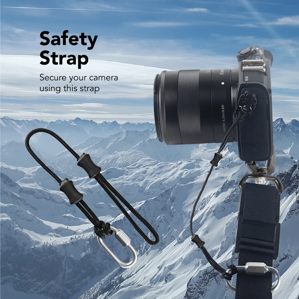Quick Rapid Shoulder Sling DSLR Camera Strap+Steel Stainless Clip & Safety Strap - Image 4 of 4