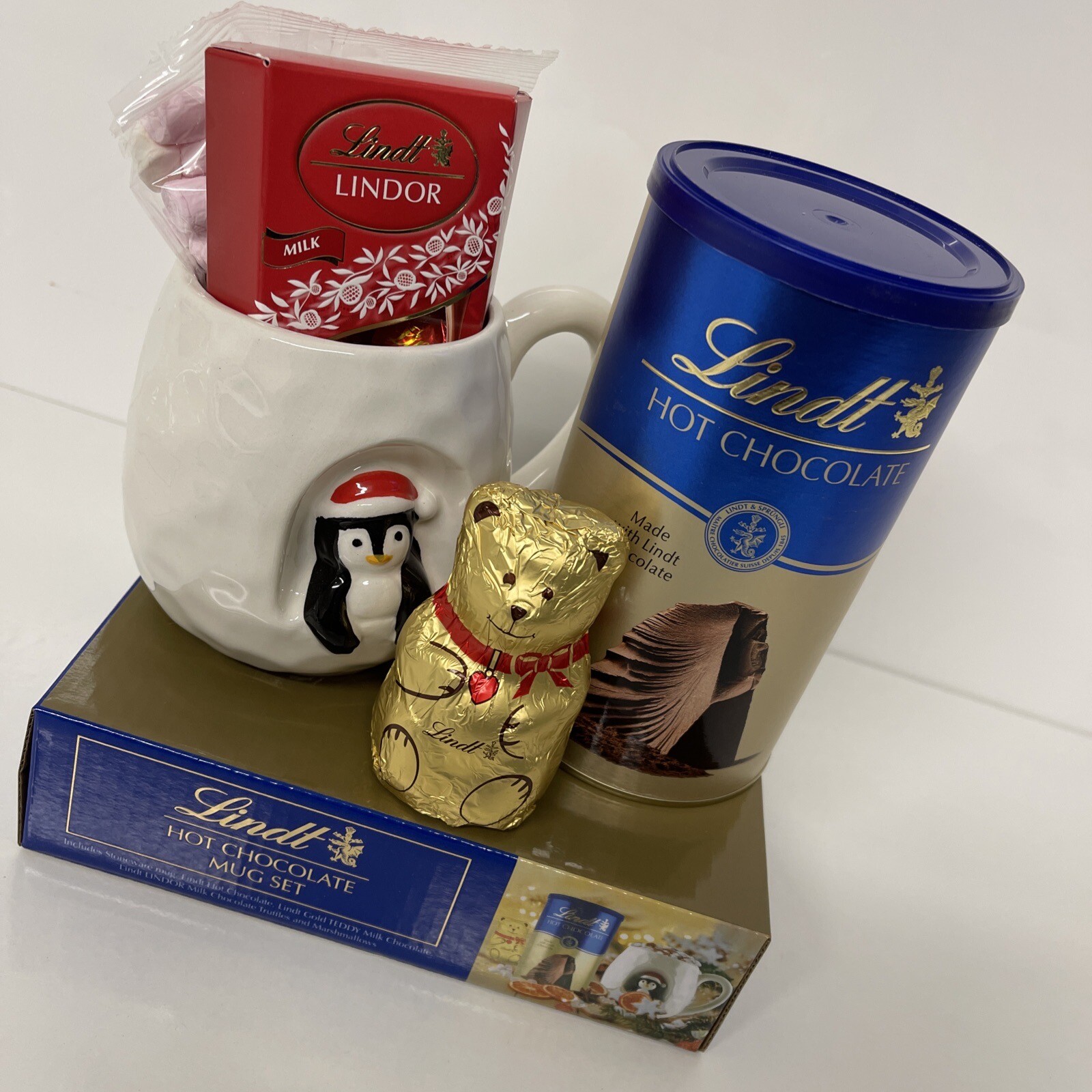 Lindt Hot Chocolate Mug Gift Set Bear Milk Drink Christmas Marshmallows