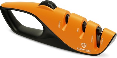 Adjustable Knife Sharpener with 5 Sharpening Angles, Ergonomic Handle