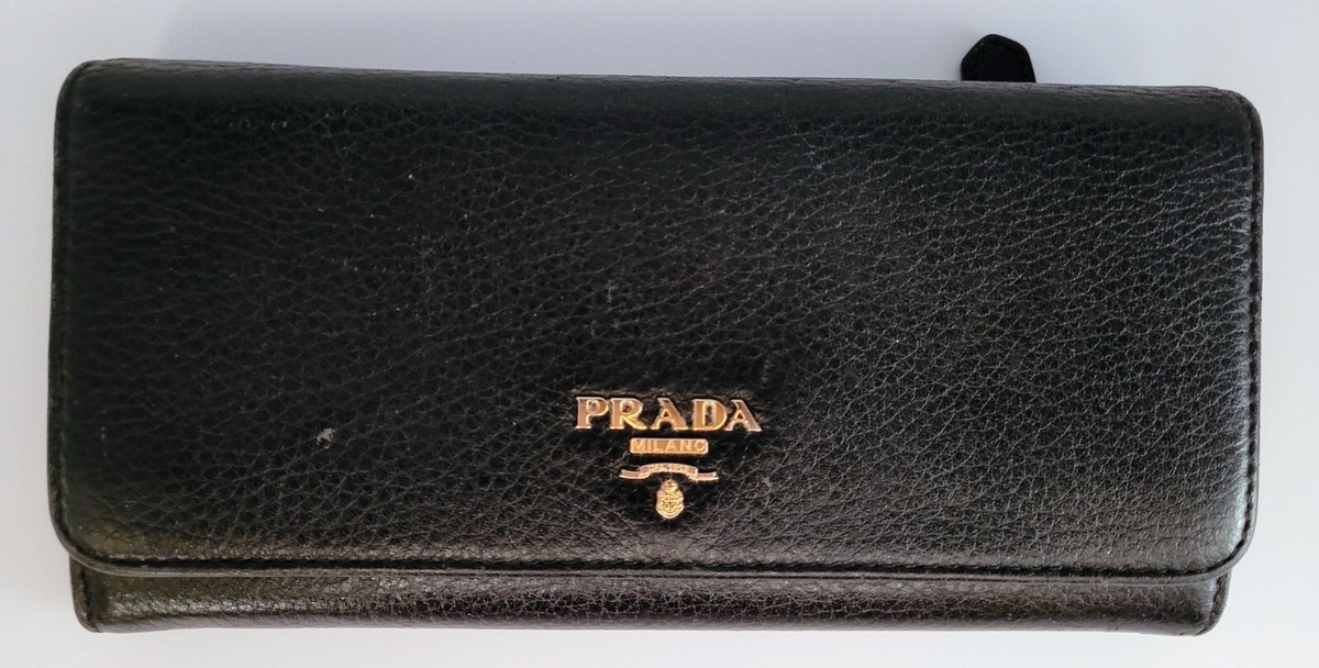 小物 PRADA Saffiano Gamaguchi Long Wallet Authentic PRADA Saffiano Bi-fold Long Wallet Fuoco With Card