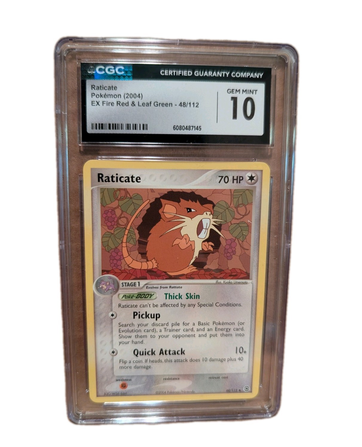 Raticate 48/112 EX Fire Red & Leaf Green- CGC GEM MINT 10- Pokemon TCG