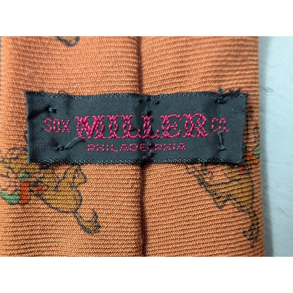 Vintage 80s Sox Miller Tie Mens Wool Hand block Cowboy Western Horse Back Riding - Image 2 of 4