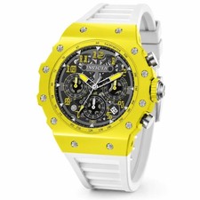Invicta RACING VAULTHA Quartz 44mm Yellow/Black Dial White Strap 100m