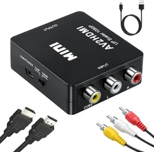 Aolirot RCA to HDMI Converter 1080P AV Adapter for N64 Wii PS2 Xbox VHS