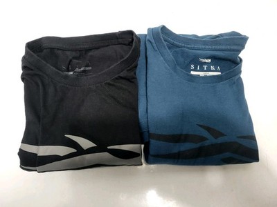 Sitka Shirt Mens Lrg Green Blue Long Sleeve 100% Pima Cotton Logo Outdoor Lot 2