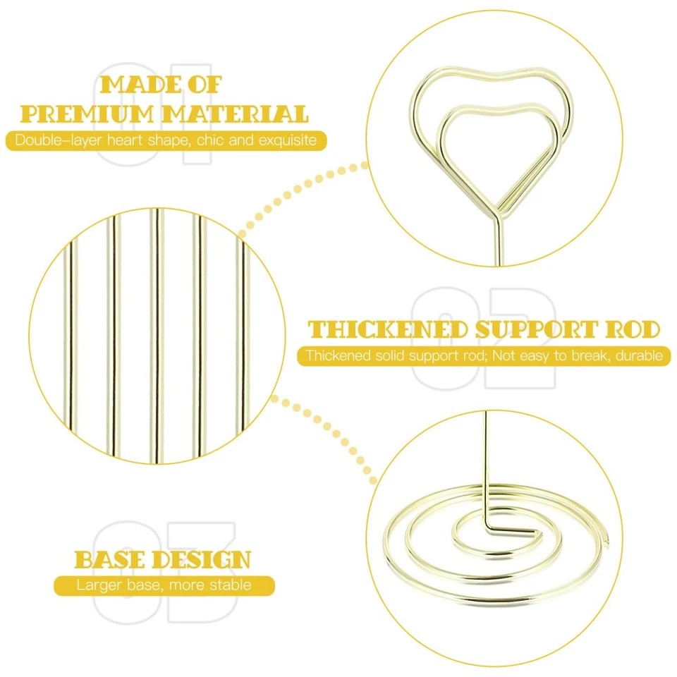  Fotohalter Metall Kartenhalter Herzform Herzförmige Kartenklammern - Bild 4 von 4