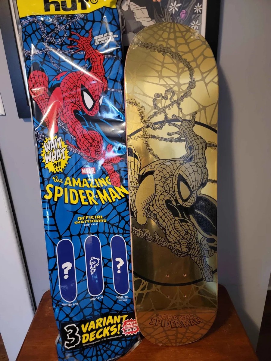Huf x Marvel Gold Foil Spider-Man Skateboard Deck ! 1 Out Of 150