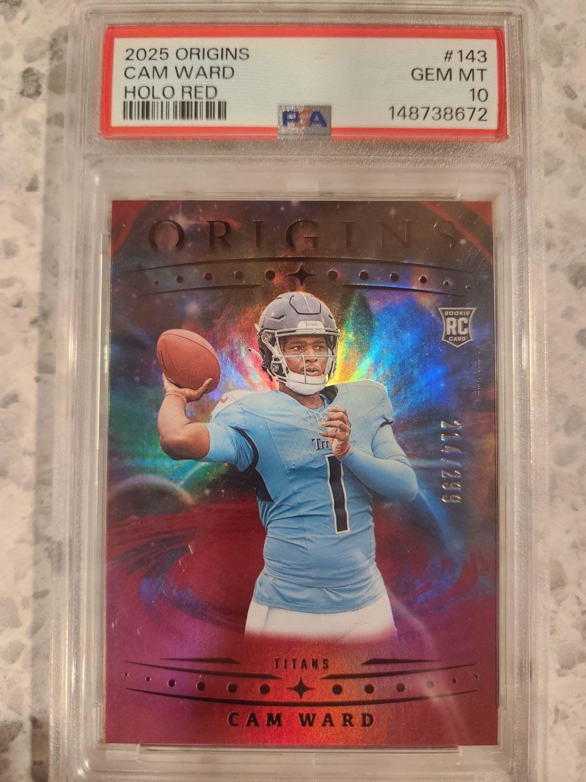 Cam Ward Panini Origins #143 Holo Red