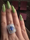 🔷 STUNNING  ~2.75ct Natural Sapphire ~3ctw Baguette Diamond 18K Gold Ring 10g — photo 6