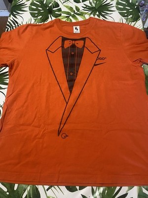 Nike Air Max 90 Off-White Orange Graphic Logo Bow Tie Print Men's T-Shirt XL