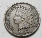 1908 INDIAN HEAD CENT,MOST OF LIBERTY, VERY NICE COIN!!!!(A5)