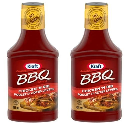 Kraft Chicken & Rib BBQ Sauce, 455ml (2 Pack)