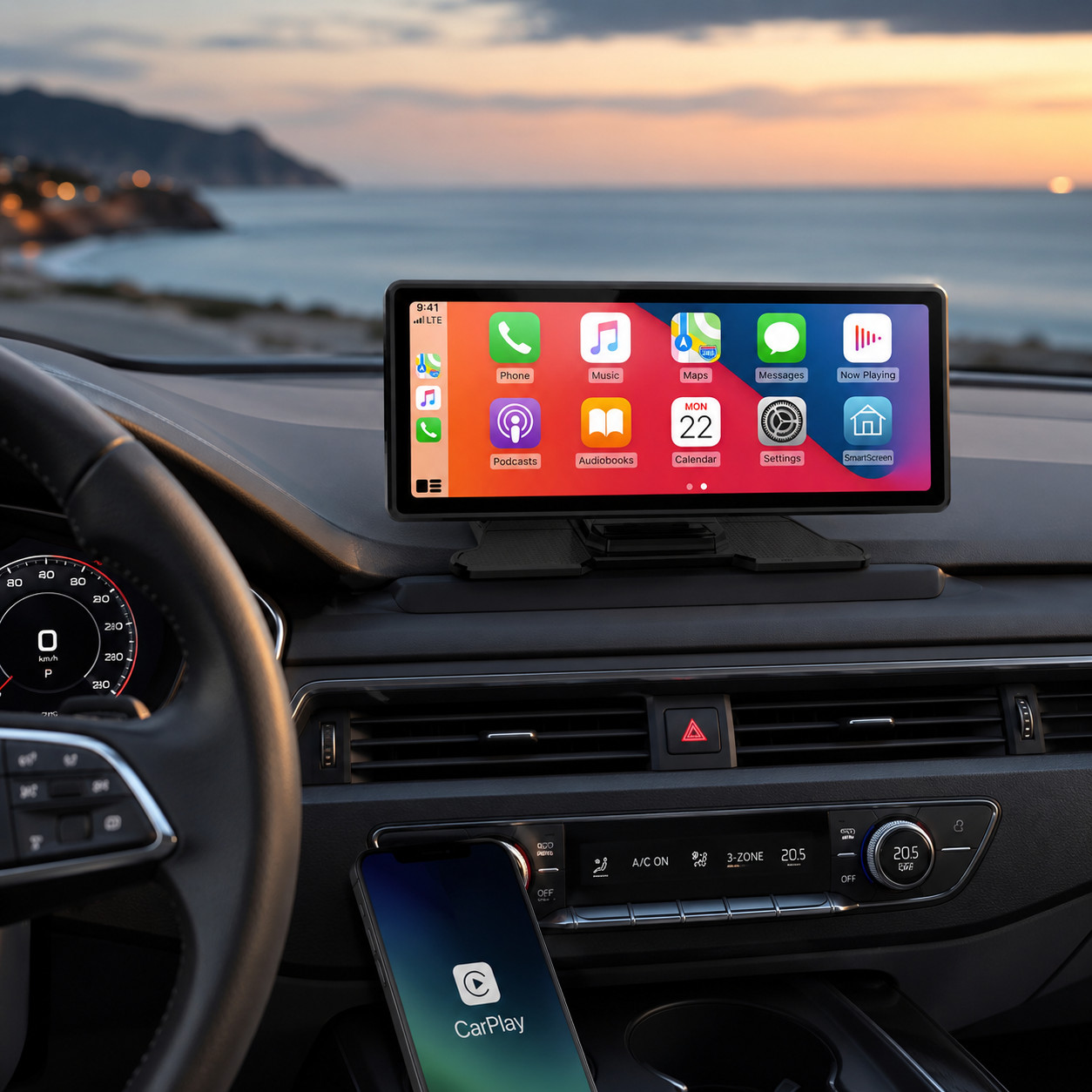 Display Touch da Appoggio Portatile 10,26" CarPlay Android Auto Wireless As08965 - Miniatura 6