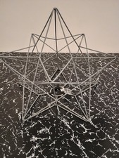 Grey Geometric 3d Star Light Fitting Ceiling Pendant New