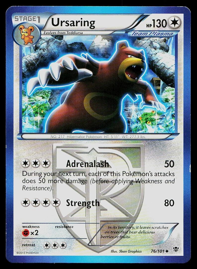 Pokemon Card Plasma Blast Ursaring 76/101 Uncommon