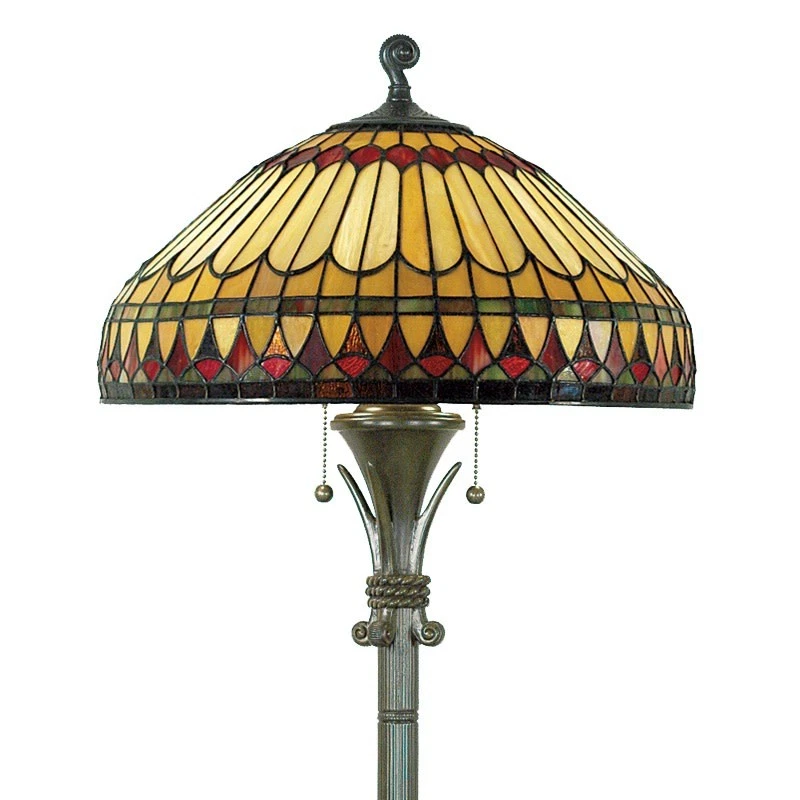 Lámpara de pie Quoizel TF9320 Tiffany 2 luces 60" de alto - lingotes cepillados Foto 2 de 2