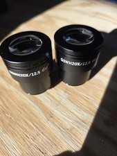 Pair (2) Microscope Eyepieces Olympus GSWH20X/12.5 High-eyepoint