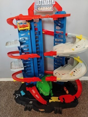 Ultimate Hot Wheels Garage w/ T-Rex Dinosaur, Stores 100+ Cars