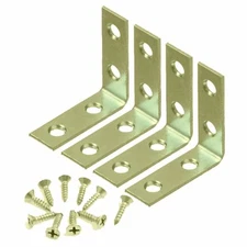 4 Pcs 2" inch "L" Steel Corner Braces w/ Screws Pack LOT Right Angle Bracket