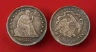 Mint Error 1875 Seated Liberty Quarter Straight Clip 6.13 Grams ANACS XF-40