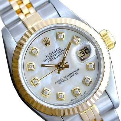 Rolex Datejust 69173 Two-Tone White Mother of Pearl 18KY & SS