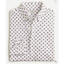 J CREW Slim Fit Organic Cotton Poplin Floral Shirt Stretch Secret Wash Mens Sz L