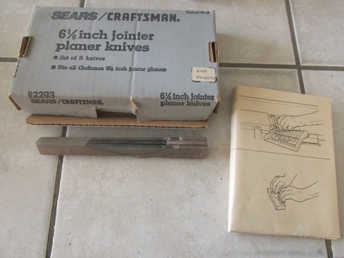 NOS SEARS/CRAFTSMAN 6 1/8 in. JOINTER PLANER KNIVES Set of 3 92293 Instructions - Picture 1 of 5