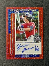 2026 Panini USA Baseball Stars & Stripes Zaylon Johnson Red Disco Prizm Auto /25