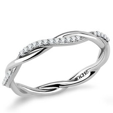Anillo Pave Twist Eternity Stack Midi Promise