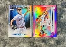 Reid Detmers 2022 Topps Chrome Pink Refractor & Stars of MLB Rookie Refractor