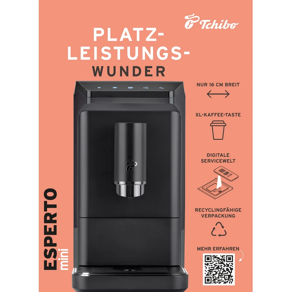 Tchibo Kaffeevollautomat Esperto mini, Grau - Kaffeeprobierset GRATIS - Bild 2 von 4