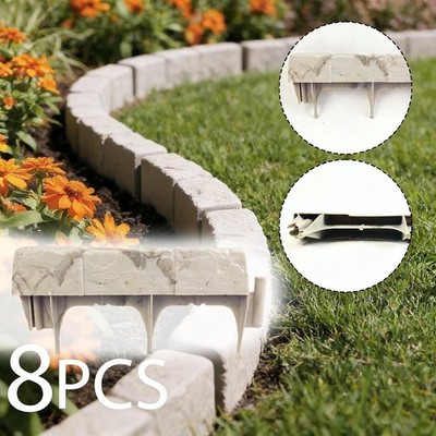 8Pcs Landscape Edging Landscape Borders for Patio Sidewalks Lawns Flower Bed
