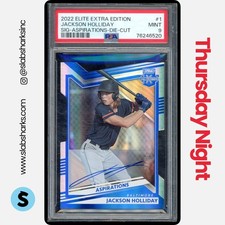 2022 ELITE EXTRA EDITION JACKSON HOLLIDAY ASPIRATIONS DIE CUT SIG AUTO /87 PSA 9