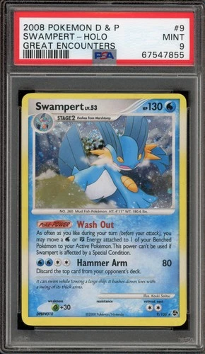 Pokemon Swampert Great Encounters Holo Rare #9 PSA 9 Mint