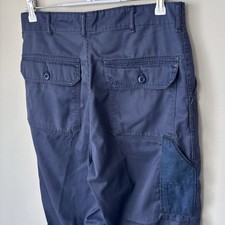 Vintage 80s US Military Twill Blue Utility Trousers Pants Size 31 Cotton Blend
