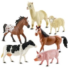 6PCS Farm Animal Toys for Kids 3-5 Realistic Plastic Farm Animal Figurines Ed...