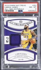2019 NATIONAL TREASURES ALL-NBA MATERIALS #LBJ LEBRON JAMES 30/49 PSA 8