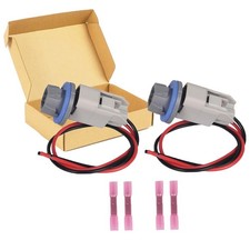 2 Set Rear License Plate Light Lamp Bulb Socket Connector Wiring Pigtail Harness