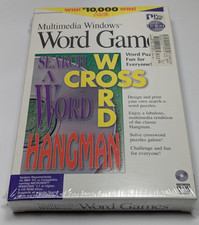 WORD GAMES Multimedia Windows 3.1 or Higher CD Rom Pro One Hangman Crossword NEW
