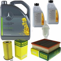Mann Inspektionspaket 7L MB 5W-30 229.51 FüR Mercedes W124 E 250 Turbo D