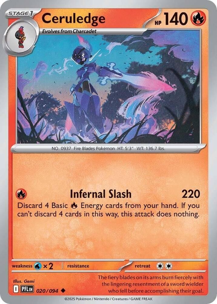 Ceruledge Uncommon ME02: Phantasmal Flames 020/094 NM